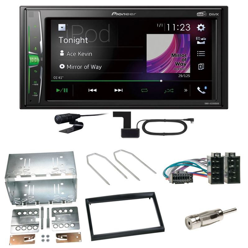 Pioneer DMH-A3300DAB Bluetooth MP3 USB Einbauset für Peugeot 307 Citroen C2 C3 Pioneer DMH-A3300DAB Bluetooth MP3 USB Einbauset für Peugeot 307 Citroen C2 C3