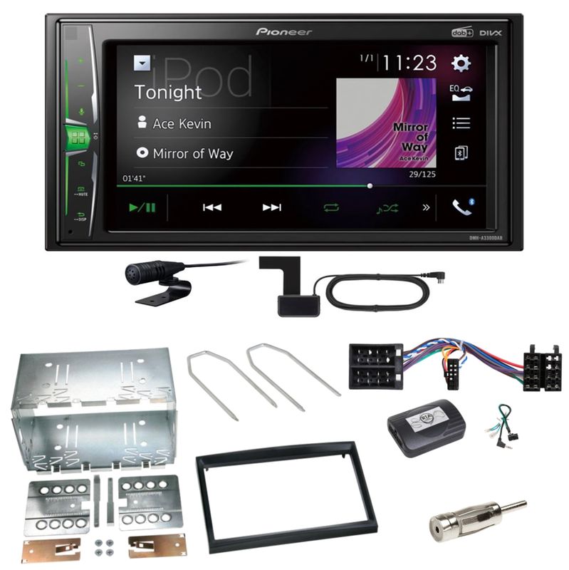 Pioneer DMH-A3300DAB Bluetooth MP3 USB Einbauset für Peugeot 307 Citroen C2 C3 Pioneer DMH-A3300DAB Bluetooth MP3 USB Einbauset für Peugeot 307 Citroen C2 C3
