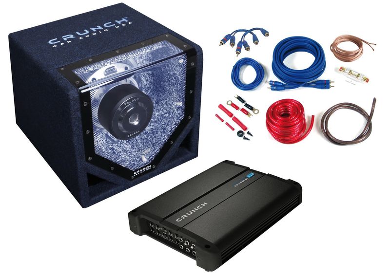 Crunch CPX1000.4 Basspaket 4 Kanal Komplettset Einbaupaket