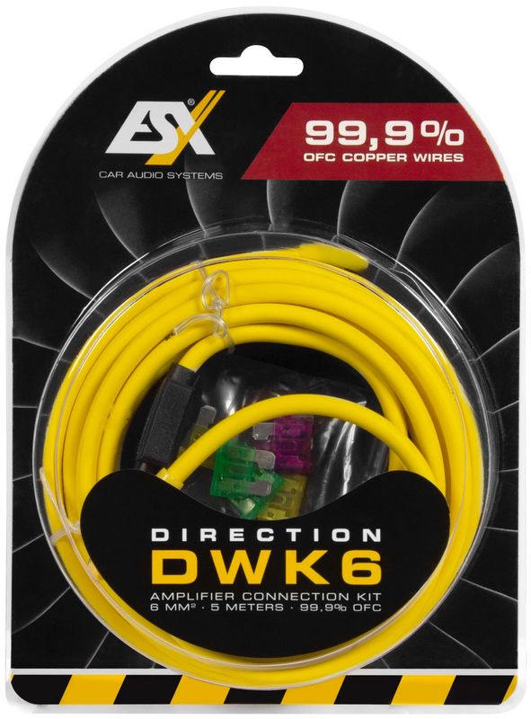 ESX DIRECTION DWK6 6 qmm Verstärker Anschluss Kabelset Anschlusskit