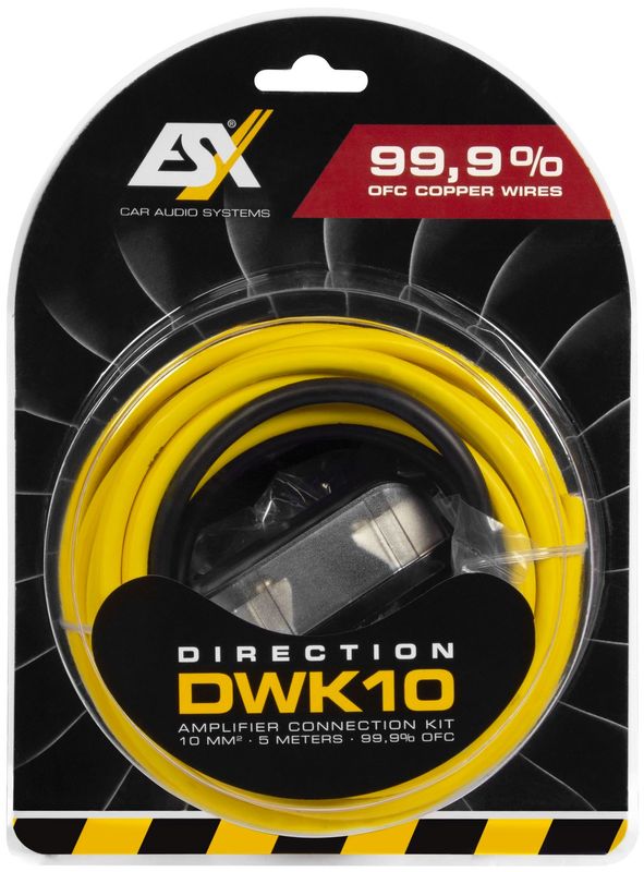 ESX DIRECTION DWK10 10 qmm Verstärker Anschluss Kabelset Anschlusskit