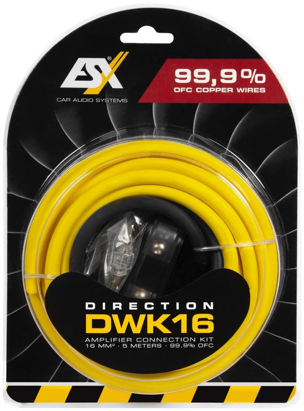 ESX DIRECTION DWK16 16 qmm Verstärker Anschluss Kabelset Anschlusskit