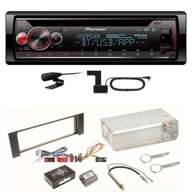 Pioneer DEH-S720DAB Bluetooth USB Digitalradio WMA Einbauset für Audi A4 B6 B7 Pioneer DEH-S720DAB Bluetooth USB Digitalradio WMA Einbauset für Audi A4 B6 B7