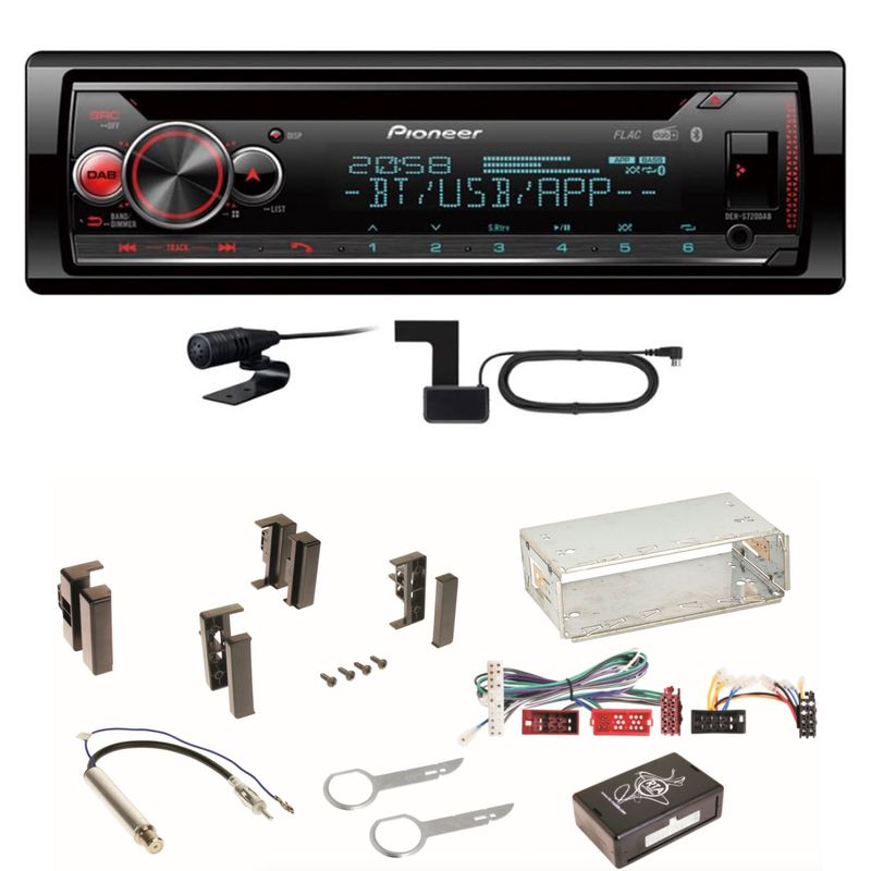 Pioneer DEH-S720DAB Bluetooth Digitalradio Einbauset für Audi A4 B5 A6 4B C4 A8 Pioneer DEH-S720DAB Bluetooth Digitalradio Einbauset für Audi A4 B5 A6 4B C4 A8