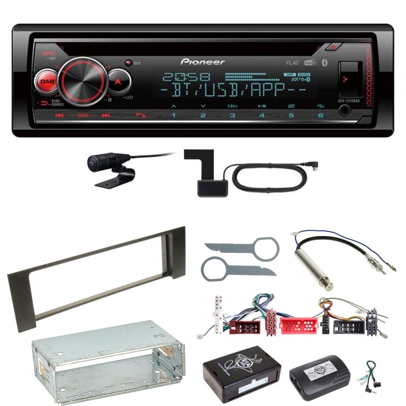 Pioneer DEH-S720DAB Bluetooth WAV WMA Digitalradio Einbauset für Audi A4 B6 B7 Pioneer DEH-S720DAB Bluetooth WAV WMA Digitalradio Einbauset für Audi A4 B6 B7