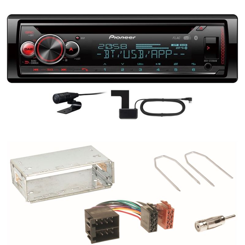 Pioneer DEH-S720DAB Bluetooth DAB+ FLAC Einbauset für Citroen Berlingo bis 2007