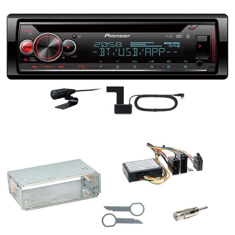 Pioneer DEH-S720DAB Bluetooth DAB+ CD FLAC Einbauset für Mercedes W210 ab 08/99 Pioneer DEH-S720DAB Bluetooth DAB+ CD FLAC Einbauset für Mercedes W210 ab 08/99