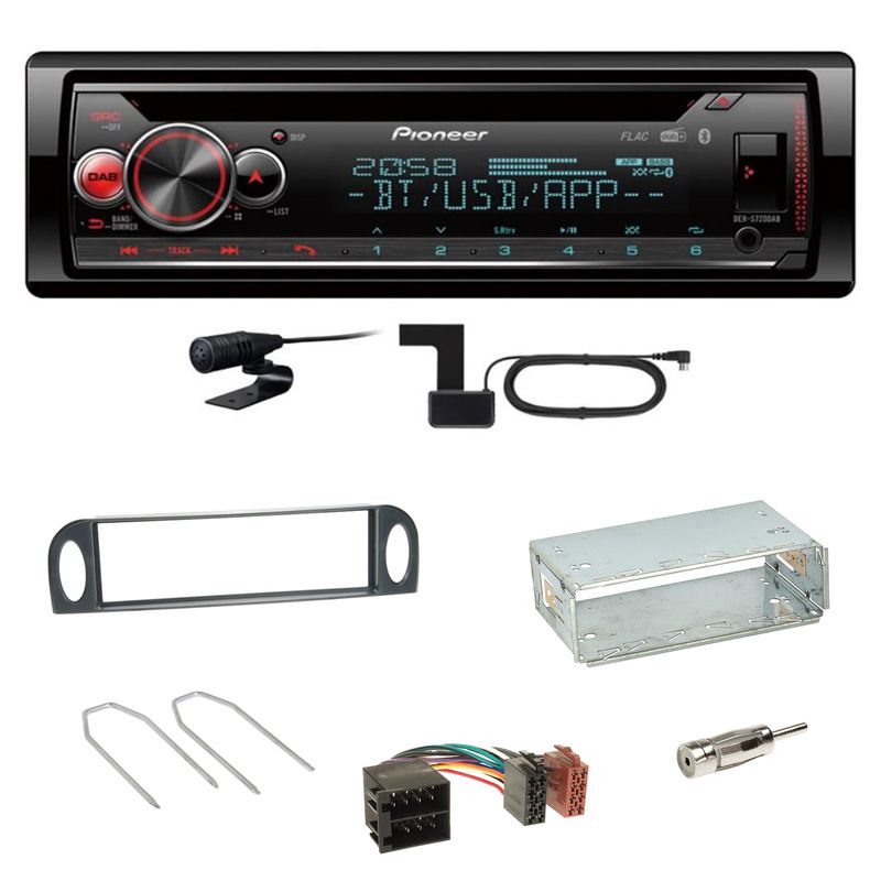 Pioneer DEH-S720DAB Bluetooth WAV WMA FLAC Einbauset für Citroen C5 bis 07/2004