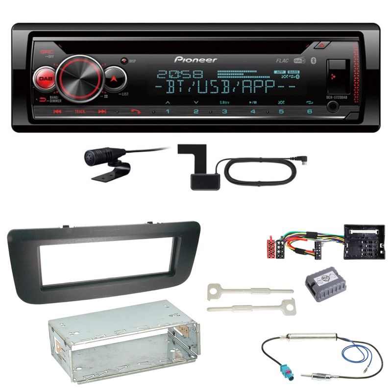 Pioneer DEH-S720DAB Bluetooth WAV WMA FLAC Einbauset für Skoda Fabia 2 Roomster Pioneer DEH-S720DAB Bluetooth WAV WMA FLAC Einbauset für Skoda Fabia 2 Roomster