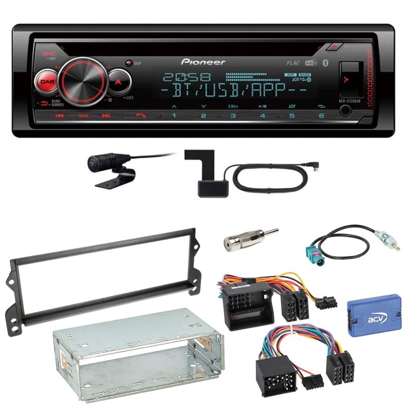 Pioneer DEH-S720DAB Bluetooth WAV Digitalradio CD Einbauset für MINI R50 R52 R53