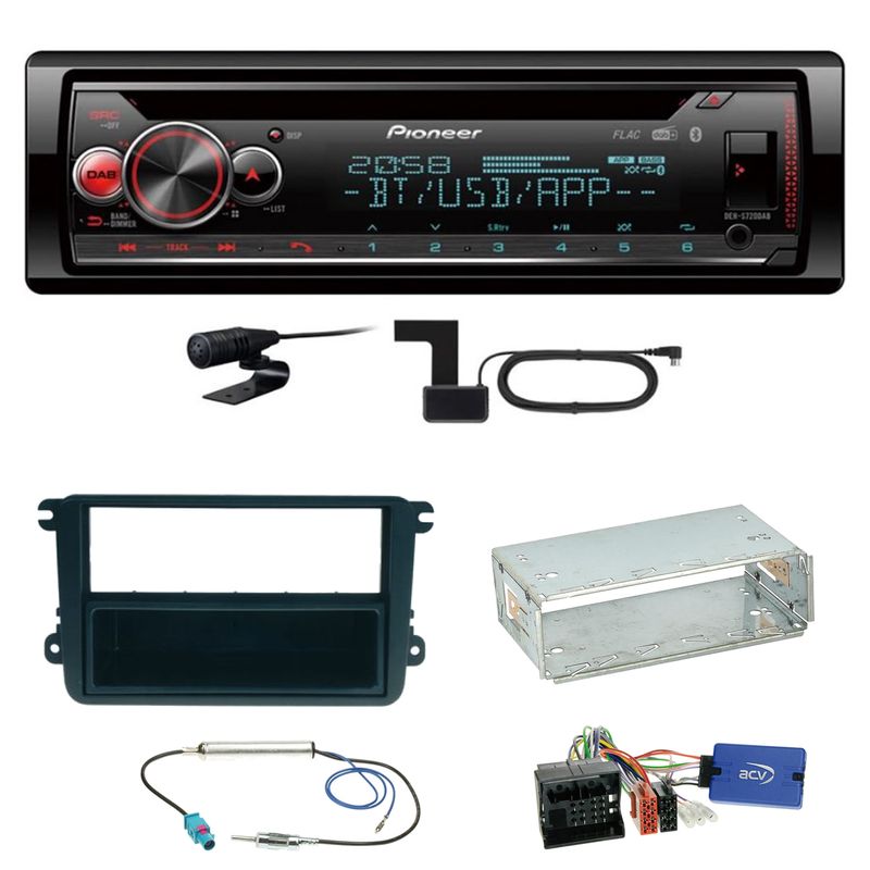 Pioneer DEH-S720DAB Bluetooth USB MP3 Einbauset für Seat Leon Alhambra Altea XL