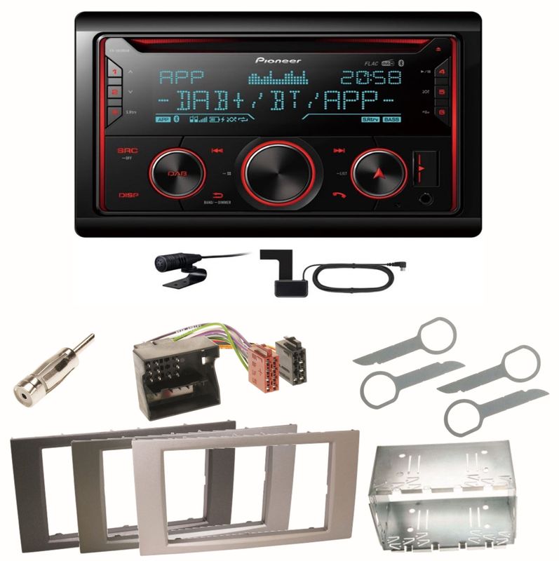 Pioneer FH-S820DAB DAB+ Bluetooth Einbauset für Ford Focus C-Max Fiesta Transit