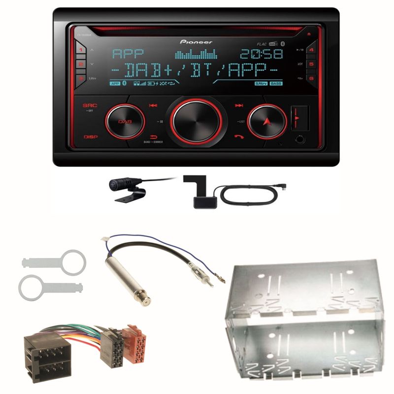 Pioneer FH-S820DAB DAB+ Bluetooth FLAC Einbauset für Golf 4 Passat 3B 3BG Lupo