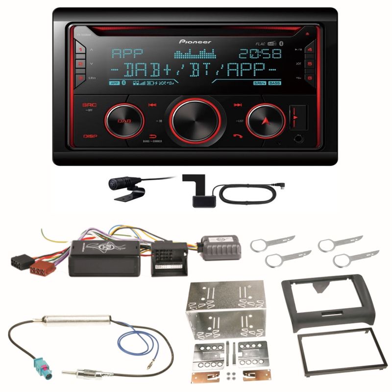 Pioneer FH-S820DAB Digitalradio USB MP3 FLAC Bluetooth Einbauset für Audi TT 8J Pioneer FH-S820DAB Digitalradio USB MP3 FLAC Bluetooth Einbauset für Audi TT 8J