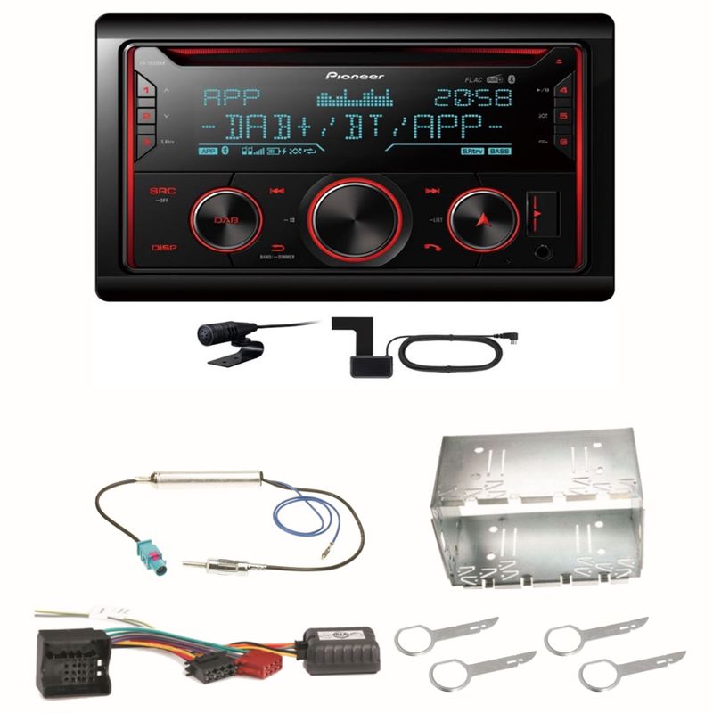 Pioneer FH-S820DAB Digitalradio Bluetooth FLAC USB CD Einbauset für Fox Polo 9N3