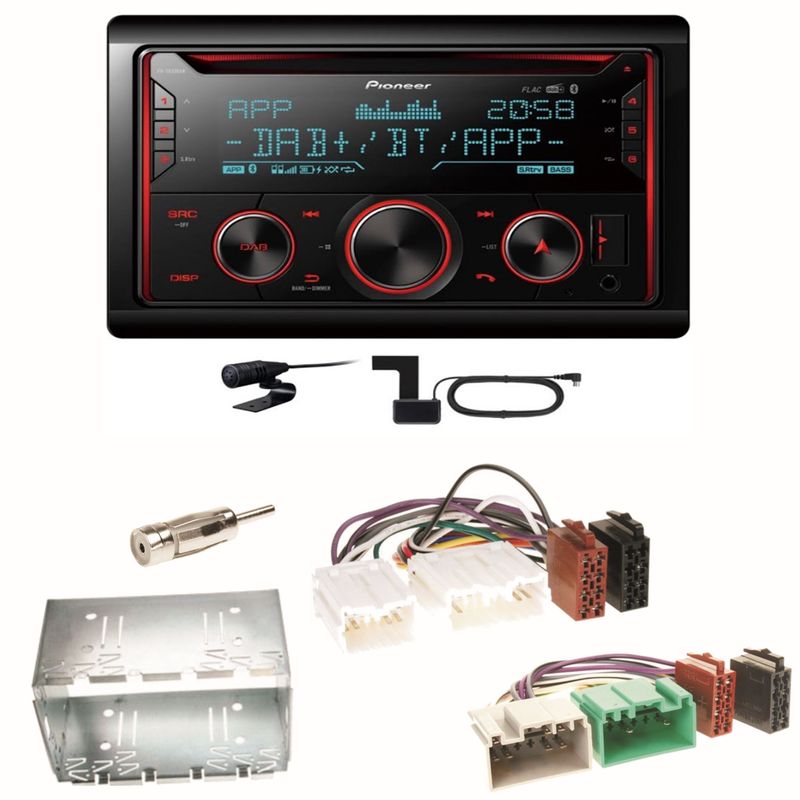 Pioneer FH-S820DAB DAB+ USB Bluetooth FLAC USB Einbauset für Volvo S40 V40 850