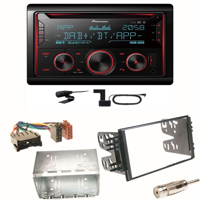 Pioneer FH-S820DAB DAB+ Bluetooth Einbauset für Kia Sorento JC Rio DC Carnival