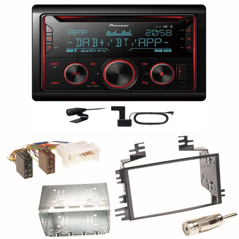 Pioneer FH-S820DAB DAB+ Bluetooth FLAC USB Einbauset für Kia Sportage JE Rio JB