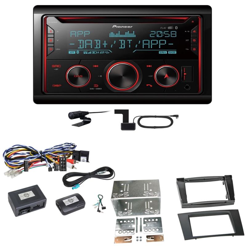 Pioneer FH-S820DAB DAB+ Bluetooth FLAC USB Einbauset für Mercedes W211 CLS W219 Pioneer FH-S820DAB DAB+ Bluetooth FLAC USB Einbauset für Mercedes W211 CLS W219