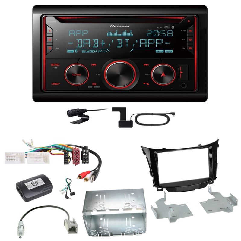 Pioneer FH-S820DAB Digitalradio Bluetooth FLAC Einbauset für Hyundai i30 GD GDH