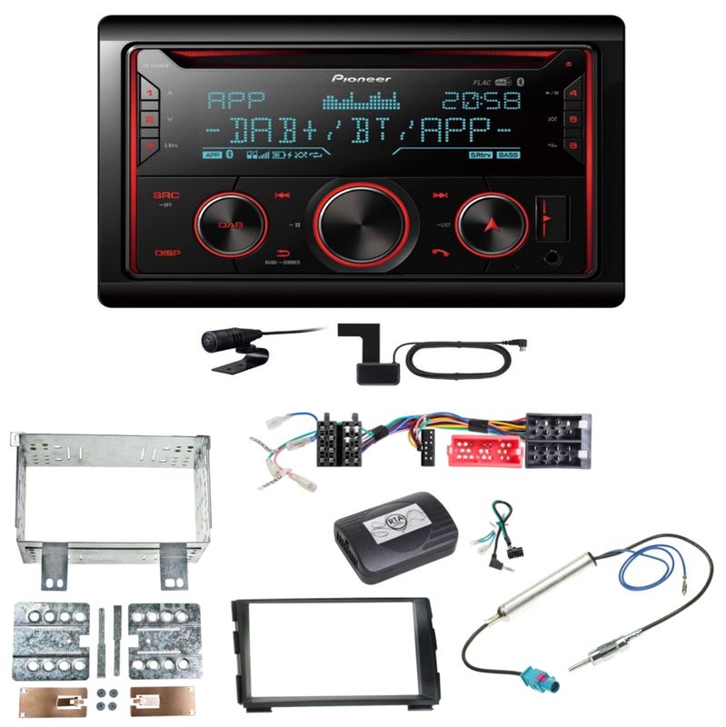 Pioneer FH-S820DAB Digitalradio Bluetooth FLAC USB CD Einbauset für Kia Cee'd ED