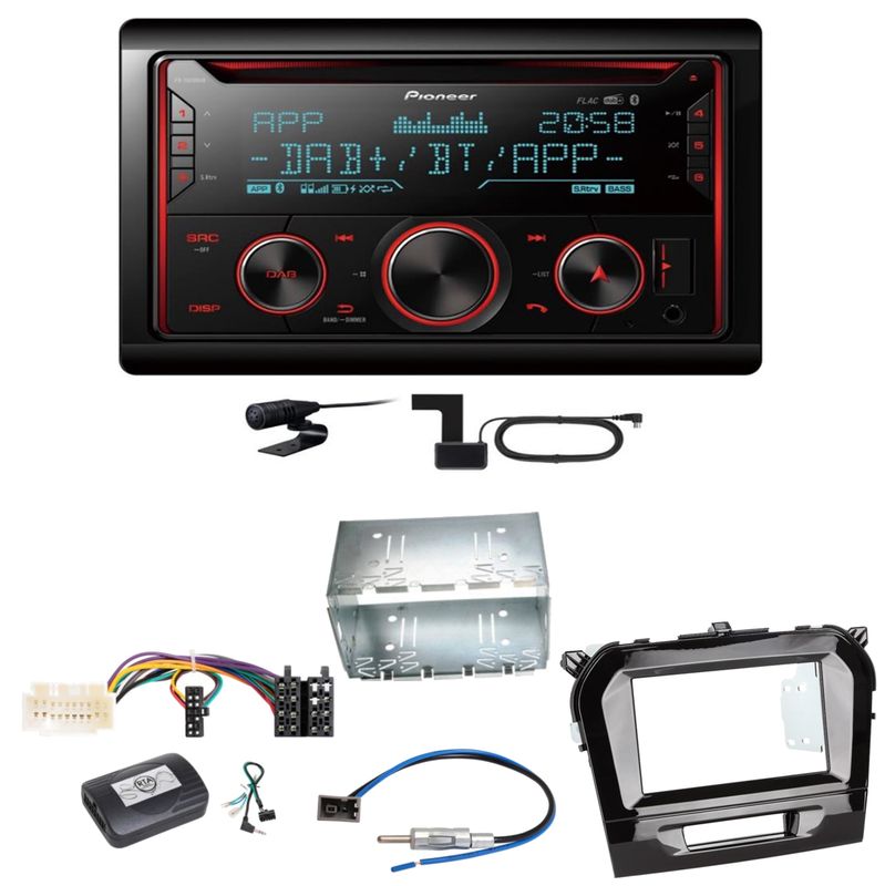 Pioneer FH-S820DAB Digitalradio Bluetooth FLAC CD Einbauset für Suzuki Vitara LY Pioneer FH-S820DAB Digitalradio Bluetooth FLAC CD Einbauset für Suzuki Vitara LY