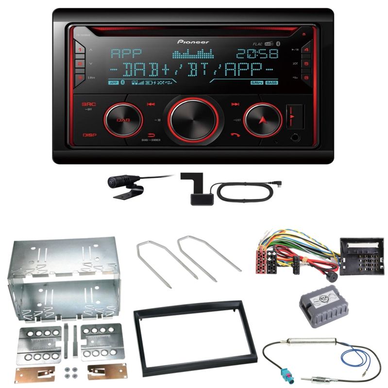 Pioneer FH-S820DAB DAB+ Bluetooth Einbauset für Peugeot 207 307 Partner Expert Pioneer FH-S820DAB DAB+ Bluetooth Einbauset für Peugeot 207 307 Partner Expert