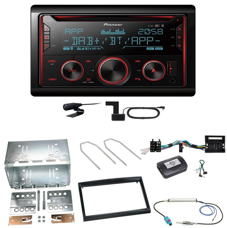 Pioneer FH-S820DAB DAB+ Bluetooth Einbauset für Peugeot 207 307 Partner Expert Pioneer FH-S820DAB DAB+ Bluetooth Einbauset für Peugeot 207 307 Partner Expert