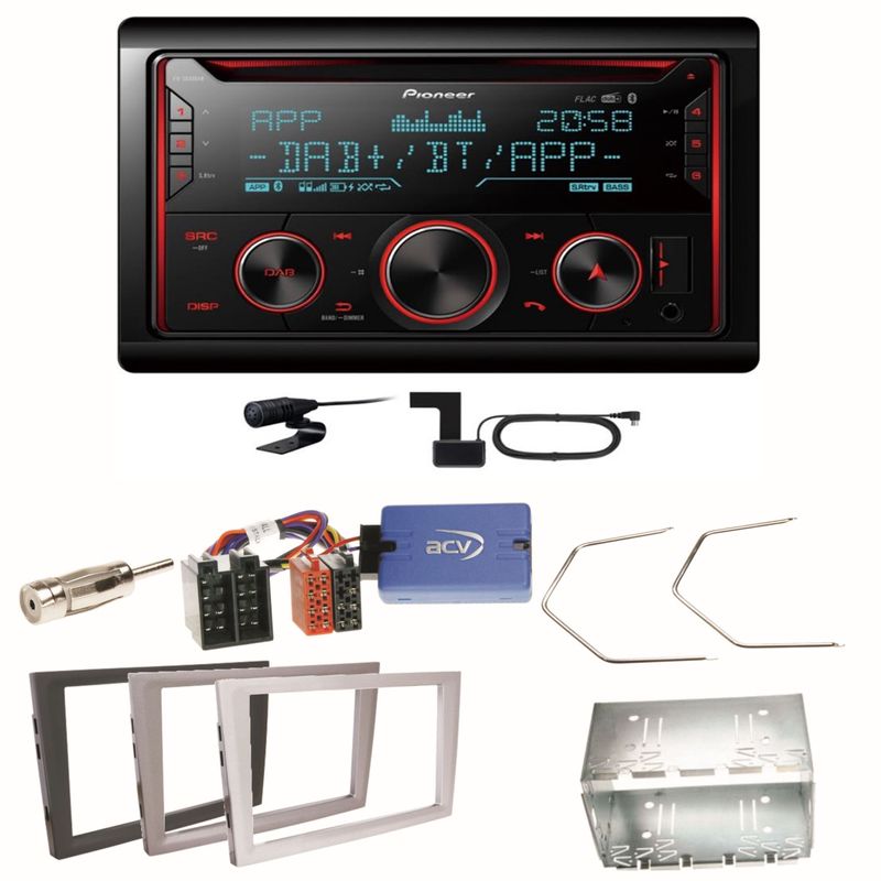 Pioneer FH-S820DAB DAB+ CD USB Einbauset für Opel Omega B Meriva A Agila Vivaro