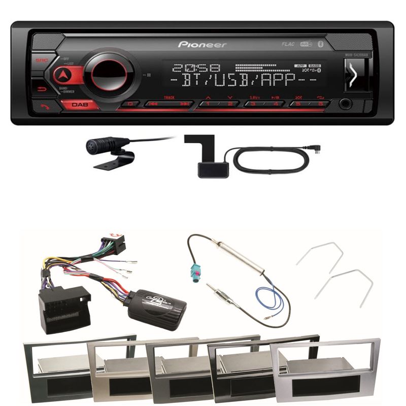 Pioneer MVH-S420DAB Bluetooth DAB+ USB Einbauset für Astra H Corsa D Zafira B Pioneer MVH-S420DAB Bluetooth DAB+ USB Einbauset für Astra H Corsa D Zafira B