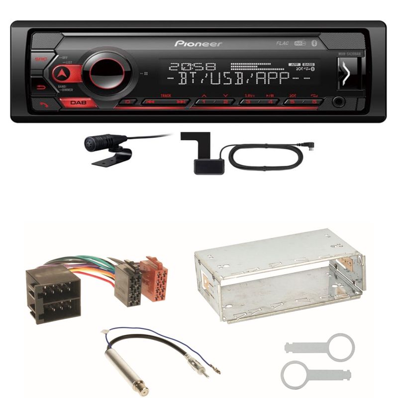 Pioneer MVH-S420DAB Bluetooth DAB+ USB Einbauset für Skoda Octavia 1U Superb 1 Pioneer MVH-S420DAB Bluetooth DAB+ USB Einbauset für Skoda Octavia 1U Superb 1