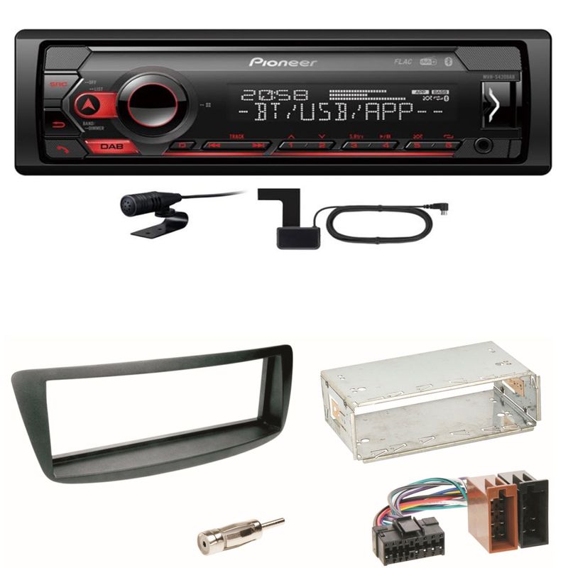 Pioneer MVH-S420DAB DAB+ Bluetooth Einbauset Toyota Aygo Citroen C1 Peugeot 107