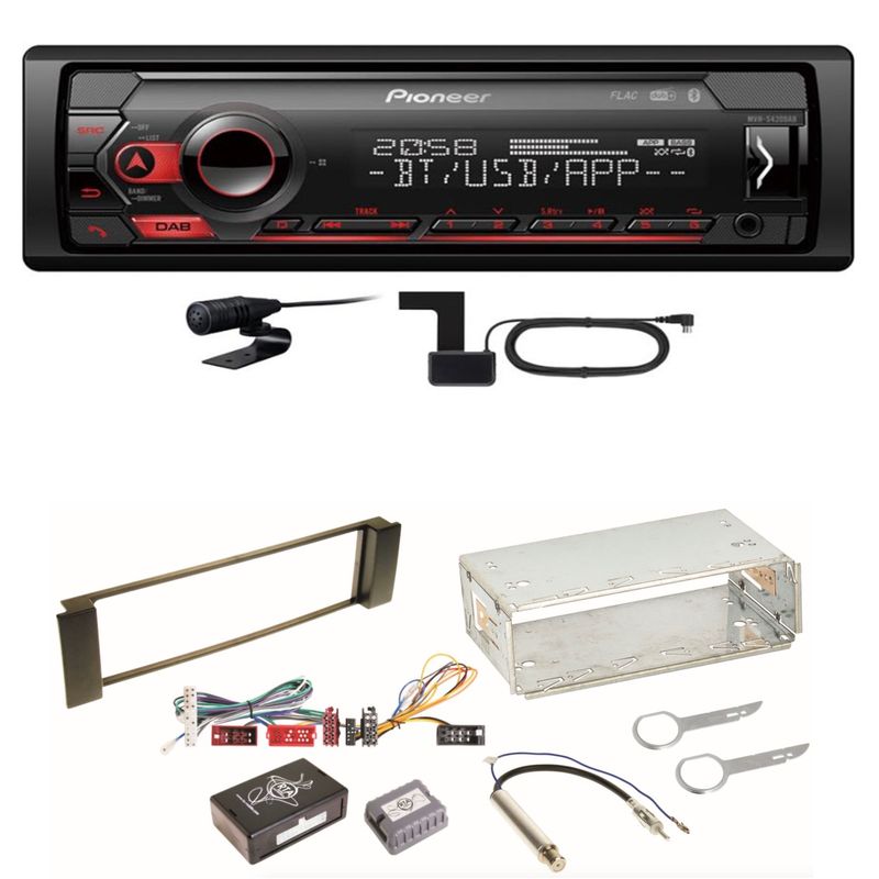 Pioneer MVH-S420DAB Bluetooth Digitalradio USB Einbauset für Audi A3 8L A6 4B