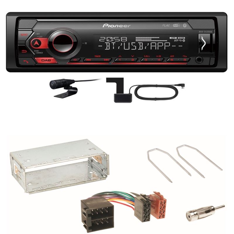 Pioneer MVH-S420DAB DAB+ Bluetooth Einbauset für Opel Astra F G Corsa B Zafira A Pioneer MVH-S420DAB DAB+ Bluetooth Einbauset für Opel Astra F G Corsa B Zafira A