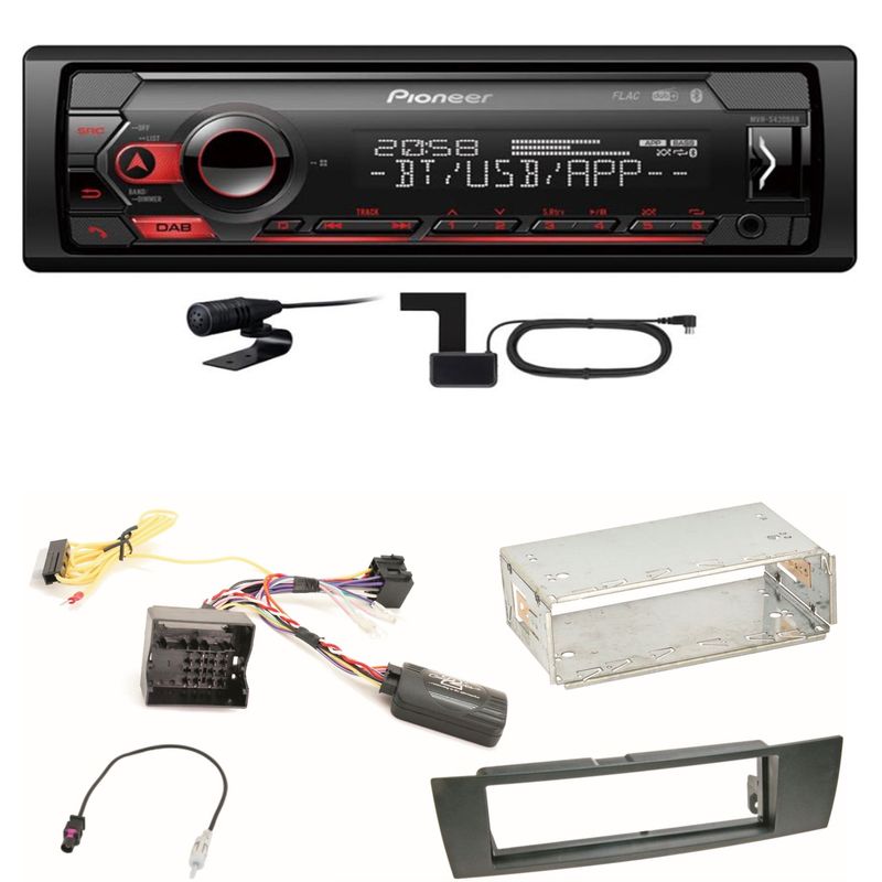Pioneer MVH-S420DAB Bluetooth DAB+ AUX MP3 Einbauset für BMW E87 E81 E82 X1 E84