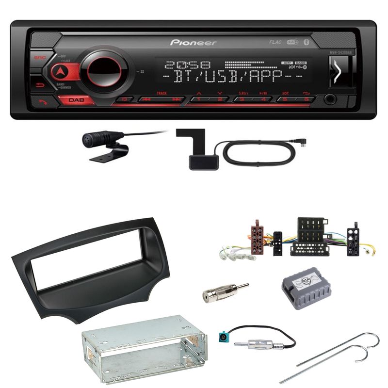 Pioneer MVH-S420DAB Bluetooth Digitalradio AUX MP3 USB Einbauset für Ford KA RU8 Pioneer MVH-S420DAB Bluetooth Digitalradio AUX MP3 USB Einbauset für Ford KA RU8
