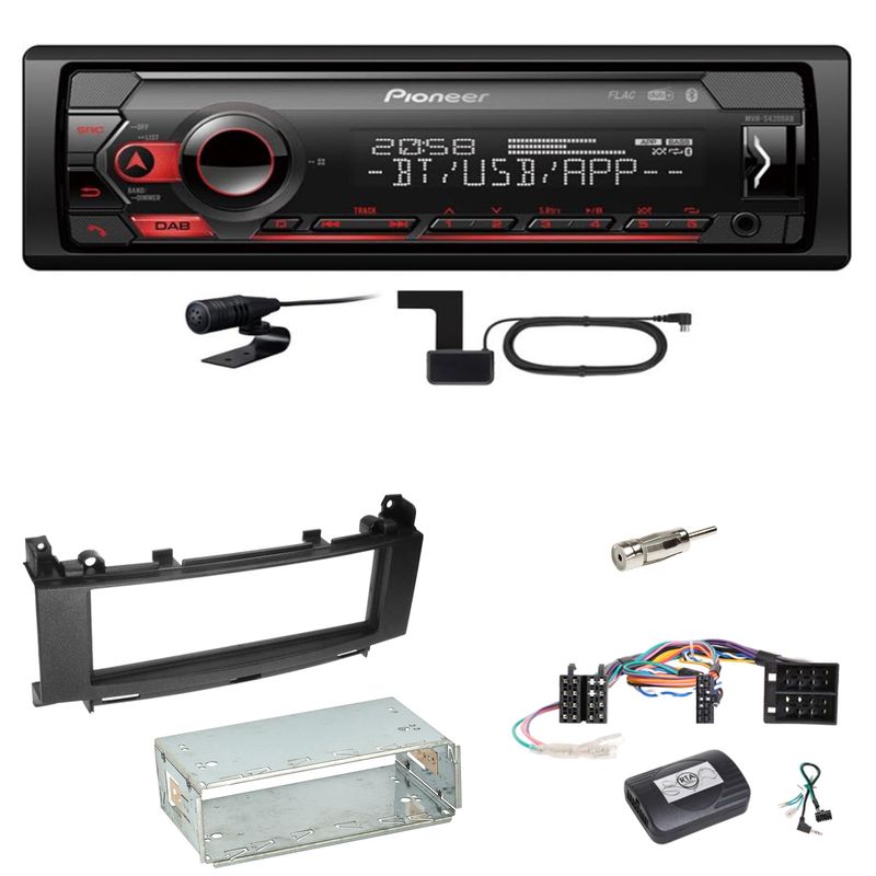 Pioneer MVH-S420DAB DAB+ AUX MP3 USB Einbauset für Mercedes A B Klasse W169 W245 Pioneer MVH-S420DAB DAB+ AUX MP3 USB Einbauset für Mercedes A B Klasse W169 W245