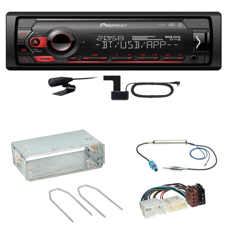 Pioneer MVH-S420DAB Bluetooth DAB+ AUX MP3 USB Einbauset für Mercedes Citan W415 Pioneer MVH-S420DAB Bluetooth DAB+ AUX MP3 USB Einbauset für Mercedes Citan W415