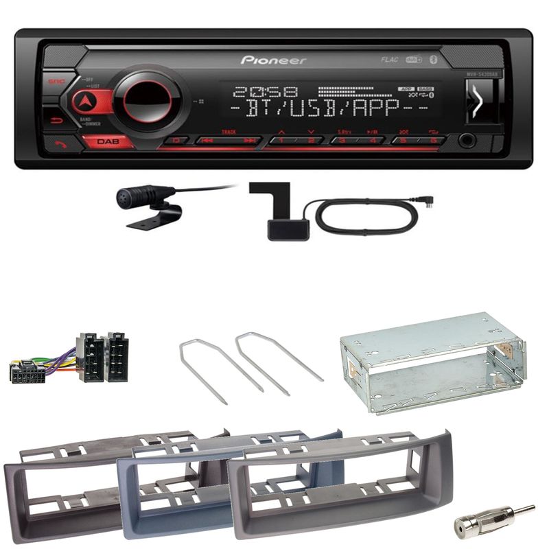 Pioneer MVH-S420DAB Bluetooth DAB+ AUX MP3 Einbauset für Renault Megane Scenic 1