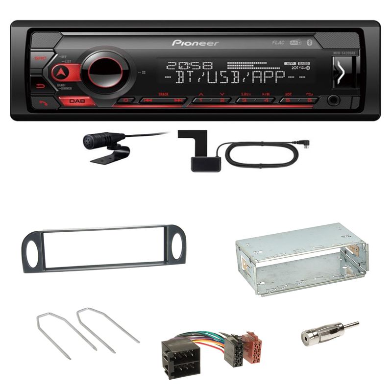 Pioneer MVH-S420DAB Bluetooth WAV WMA DAB+ Einbauset für Citroen C5 bis 07/2004