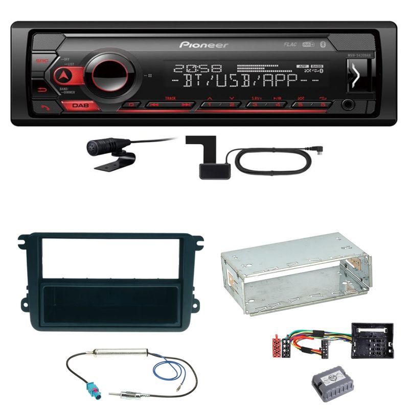 Pioneer MVH-S420DAB Bluetooth USB MP3 Einbauset für Seat Leon Altea XL Alhambra