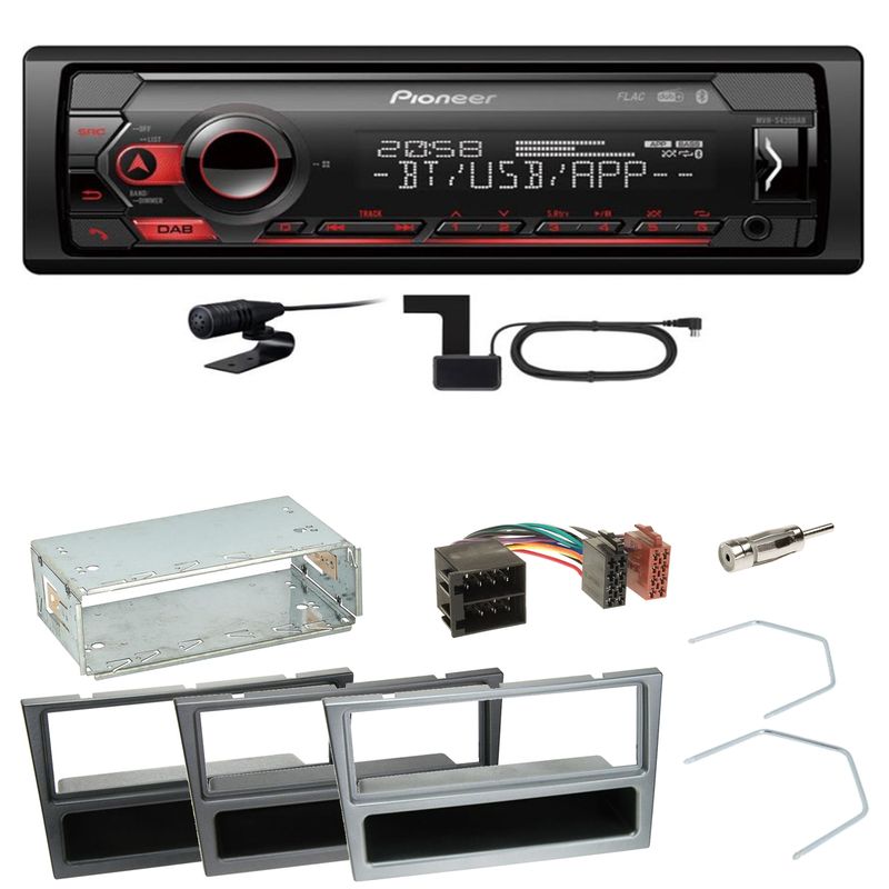 Pioneer MVH-S420DAB DAB+ AUX Einbauset für Opel Omega B Meriva A Agila Vivaro