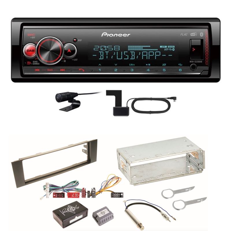 Pioneer MVH-S520DAB USB FLAC Digitalradio AUX WMA Einbauset für Audi A3 8P 8PA