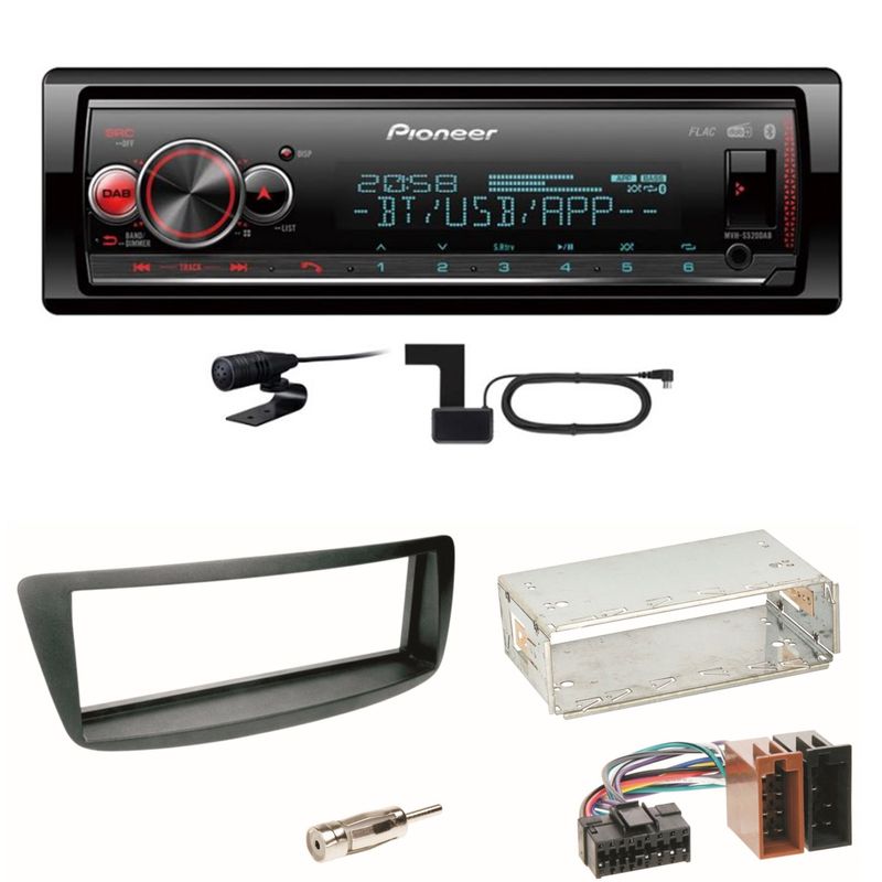 Pioneer MVH-S520DAB Digitalradio Einbauset Toyota Aygo Citroen C1 Peugeot 107