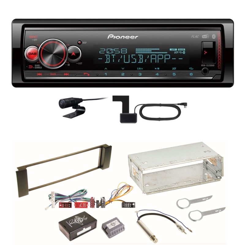 Pioneer MVH-S520DAB USB FLAC DAB+ Bluetooth MP3 Einbauset für Audi A3 8L A6 4B