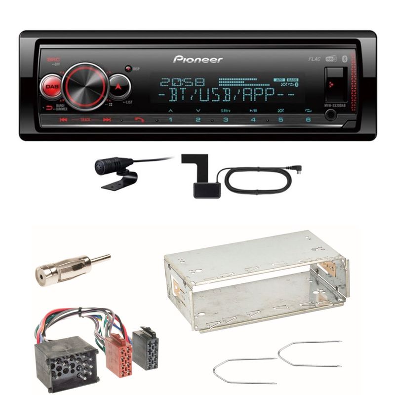 Pioneer MVH-S520DAB USB Digitalradio Bluetooth MP3 Einbauset für BMW 3er E36 Z3