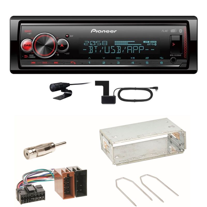 Pioneer MVH-S520DAB USB FLAC Digitalradio Einbauset für Renault Clio 1 2 Twingo