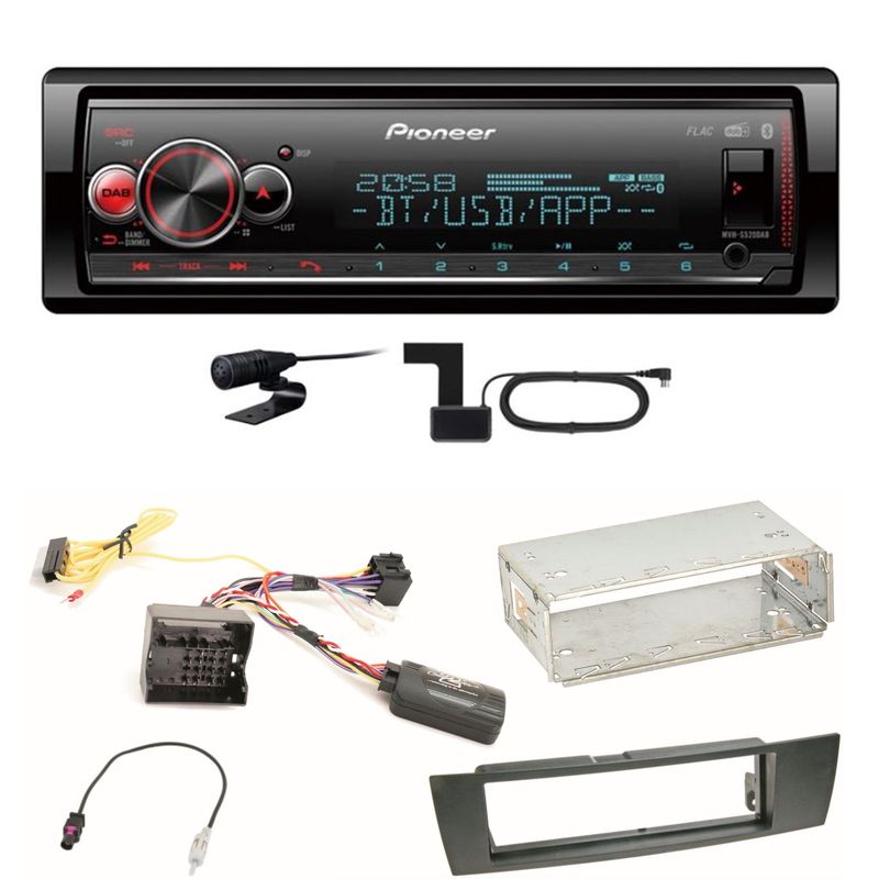 Pioneer MVH-S520DAB USB FLAC Digitalradio Einbauset für BMW E87 E81 E82 X1 E84