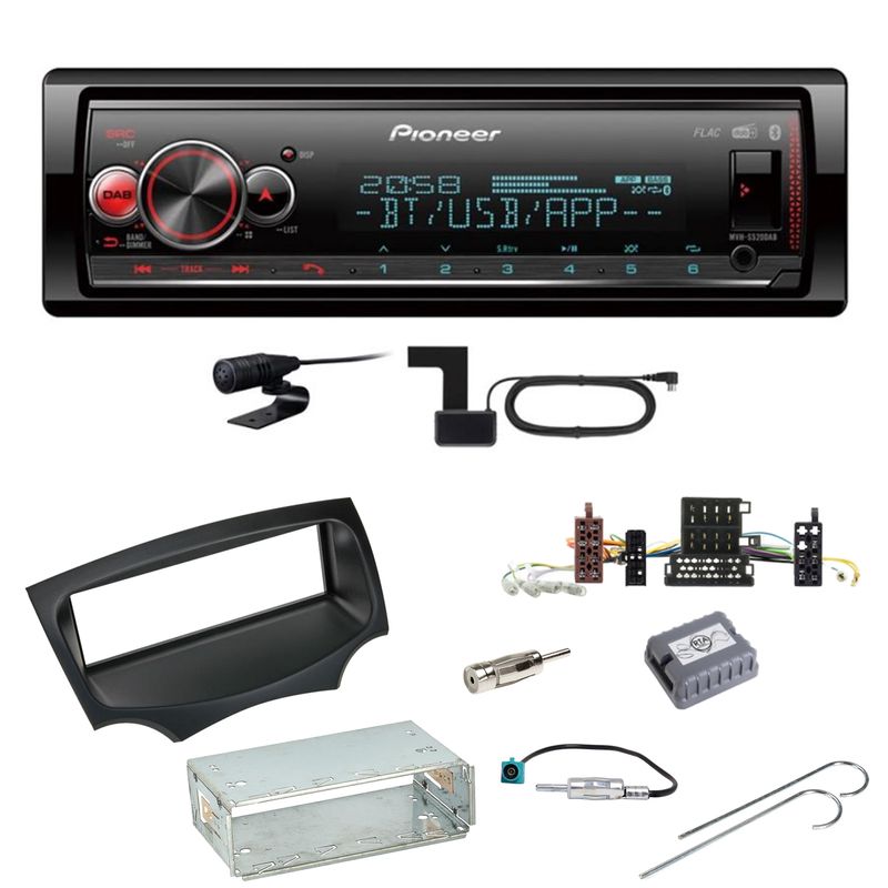 Pioneer MVH-S520DAB USB FLAC Digitalradio Bluetooth Einbauset für Ford KA RU8
