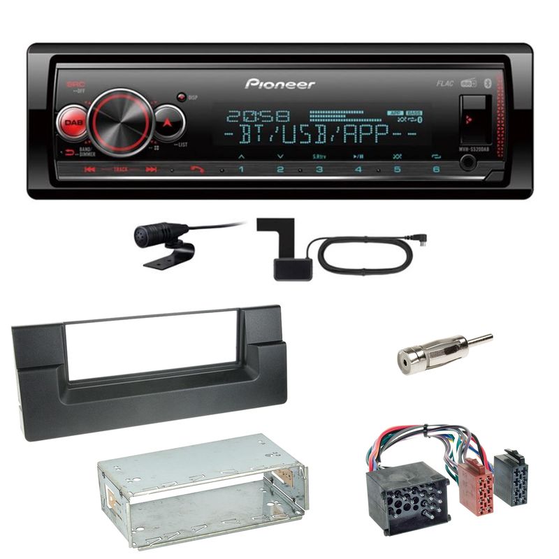 Pioneer MVH-S520DAB Bluetooth Digitalradio Einbauset für BMW 5er E39 bis 09/2000